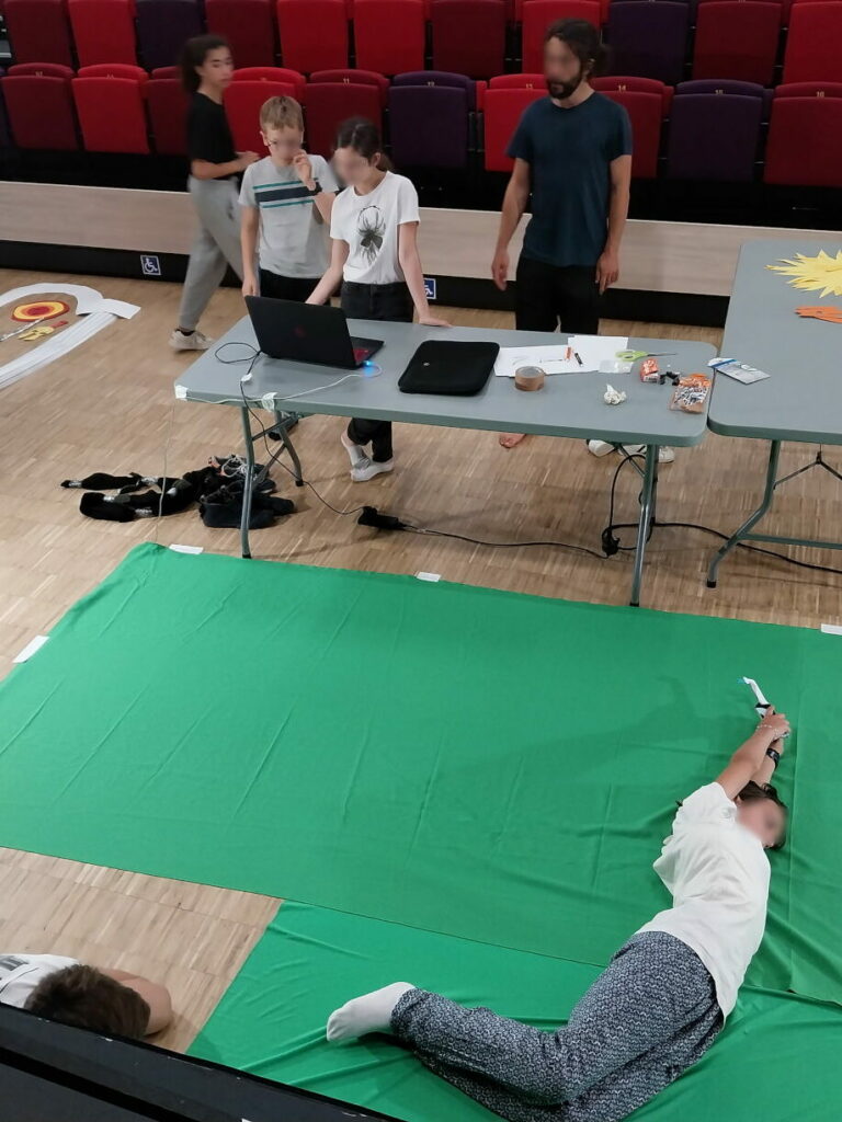 Tournage d'un film d'animation sur fond vert